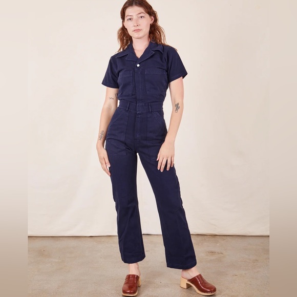 Big Bud Press Pants & Jumpsuits Big Bud Press Short Sleeve Navy Blue Cotton Jumpsuit Size